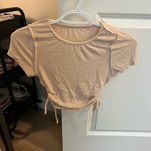 Beige crop top with ties!!